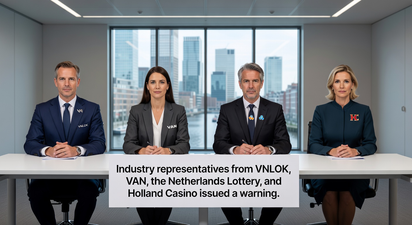 Casino-interieur met gesloten deuren en waarschuwingsborden over belastingverhoging in Nederland