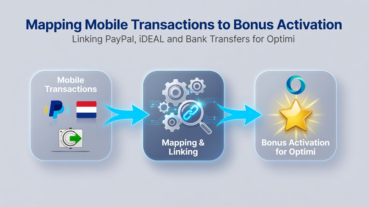 Diagram dat mobiele betaalstromen illustreert tussen PayPal iDEAL en bankoverschrijvingen in Nederlandse casino context