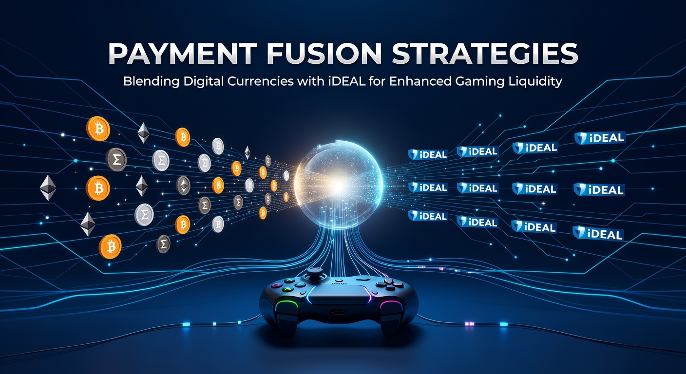 Diagram dat de integratie van digitale valuta en iDEAL toont voor gaming betalingen