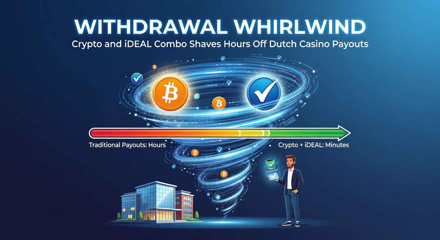 Grafiek die uitbetalingstijden vergelijkt tussen traditionele methoden en de crypto-iDEAL combinatie in Nederlandse casinos